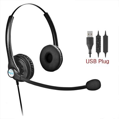 China Professional Call Center Headset Call Center Anti Noise Comfortable Wearing Headset USB Noise Cancel Headphones With Microphone For Computer/PC for sale