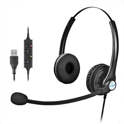 China Best Selling Handsfree Call Center Comfortable Port USB Headset Wired Earbuds With Mic Noise Cancellation And Volume Control For PC for sale