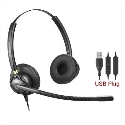 China Comfortable Wearing Good Quality Over-Ear Wired Call Center Headset Noise Canceling USB Earphone Audifonos Scam Microfono de Microfono Para Office for sale