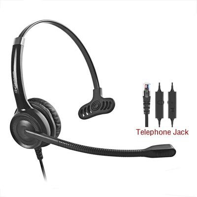 China Hit Call Center RJ9 Headset Plug Comfortable Wearing Single Ear Phone Noise Cancel Headphones With Mic For Avaya /Cisco IP Phone for sale