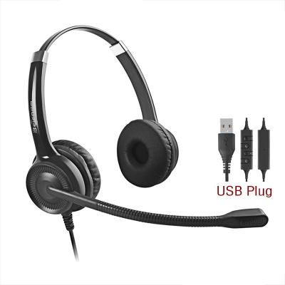 China Stereo Sound Headset USB Headset Comfortable Wearing Good Quality Wired Cable Audio Noise Canceling With Microphone For Office Meeting for sale