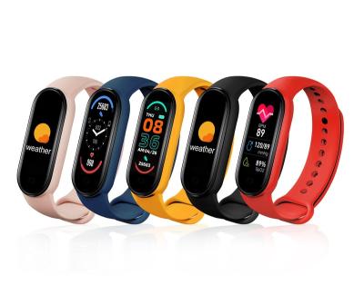 China Free Wristband Reloj Fitness Heart Rate Wristband Strap Silicone Touch Screen Color M6 Smart Watch Band for sale