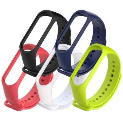 China Factory Wholesale Color Case Silicone Band+Plastic High Quality M3 M4 M5 M6 Smart Watch Multiple Band 4 5 Wristband Smart Strap For MI Band 6 for sale