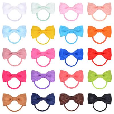 China Hair accessories Best Selling New Design Sweet Ribbons Colorful Ribbon Bows Ponytail Holder Rubber Bands Hair Ties for Kids Girls for sale