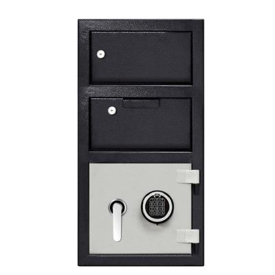 China High Quality Custom Fireproof Two Doors Stainless Steel Cash Drop Slot Coin Safe Deposit Box for sale