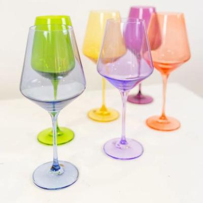 China COLORFUL Glass Goblet Colored Wine Glass Stemware Cobalt Blue Wine Glass Sample Supply for sale