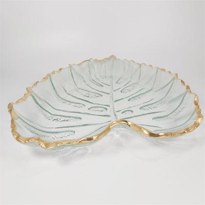 China Viable High Quality Glass Dish Dish Ice Style Trend Ins Clear Glass Charger Plates Wholesale For Kitchen for sale