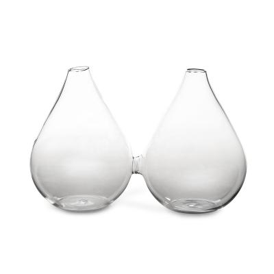 China Round minimalist design Crystal Glass Buds Connected Clear Vases for volume for sale