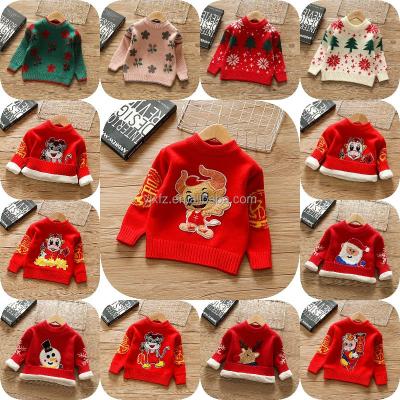 China European children's winter 2022 anti-shrink new American and American sweater sweaters Christmas moose boys and girls Christmas sweaters wholesale for sale