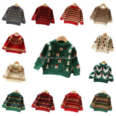 China 2022 Winter Anti-shrink New Boys and Girls Sweaters Snowflake Fawn Pullover Hot Wholesale for sale