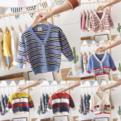 China 2022 anti-shrink European and American cardigans of the new men's and girls' cartoon coat sweater children's autumn wholesale children's wear for sale