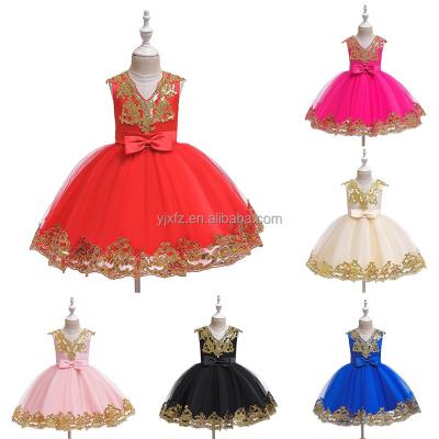 China European Children's Anti-wrinkle New Christmas Girls Yarn Princess Dress Pompous Clothing Wholesale and American for sale