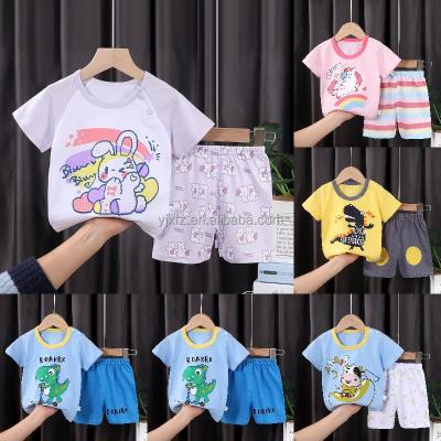 China 2022 Summer New Washable High Quality Children's Short Sleeve Cotton Short Sleeve Sets Wholesale At Low Prices for sale