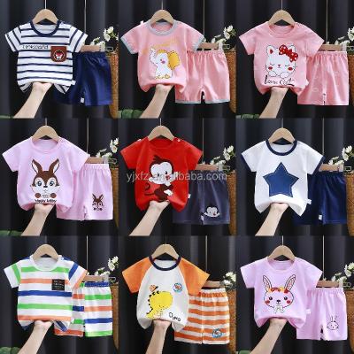 China New high quality summer children's wear short sleeve 100% cotton short sleeve washable set wholesale for sale