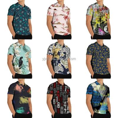 China Anti-wrinkle summer fashion American style printing loose short polo shirt factory match men's wholesale trend sleeve shirt for sale