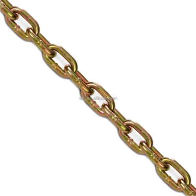 China DIN766 Carbon Steel (Q195 /Q235) Short Link Yellow Galvanized Steel Metal Chain for sale