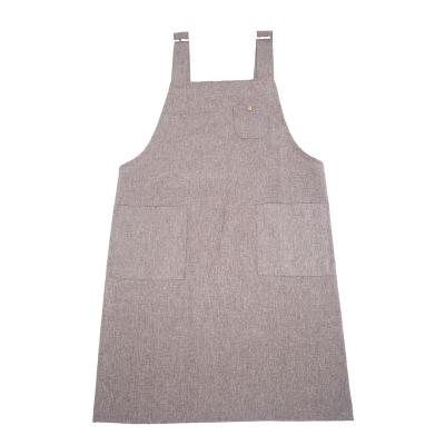 China Gray Retro Heavy Duty Apron SANITAIRE unique hot sale custom logo design h-type apron for sale