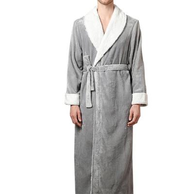 China Men's Thermal Thick Flannel Fashion Bathrobes Men's Long Flannel Bathrobe Luxury Men for sale