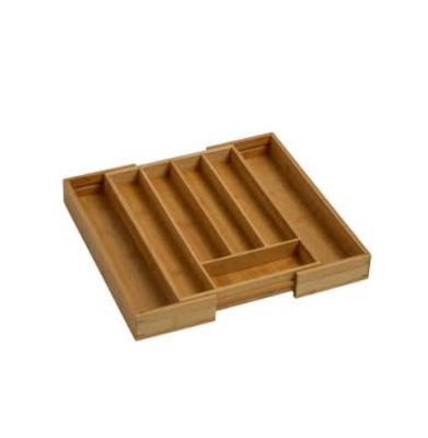 China China Manufacturer 100% Sustainable Eco Friendly Extendable Kitchen Utensil Bamboo Cutlery Tray for sale