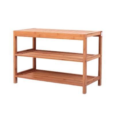 China Best Price 3 Tier Folding Antique Bamboo Shelves Build Wooden Shoe Rack for sale