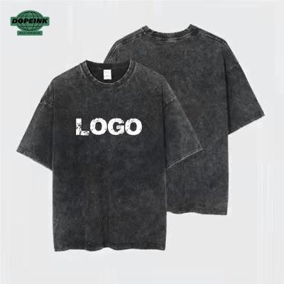 China Anti-wrinkle High Quality 100% Cotton Acid Wash 250gsm Heavyweight Vintage Men T Shirt Custom Blank Vintage T Shirt for sale