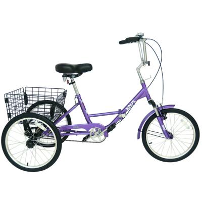 China Good cargo factory quality 20 inch foldable single speed cart tricycle for adults for sale