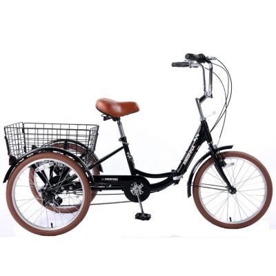 China High Quality Steel Frame Wholesale 7 Speed ​​20inch Trolley Foldable Tricycle For Adults for sale