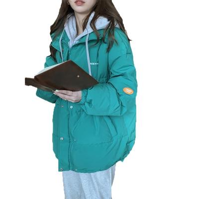 China 2021 Winter Korean Version Small Loose Thicken Coat YR5440 Breathable Hoodie Women's Hooded Down Jacket for sale