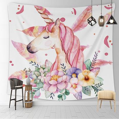 China Plain INS Home Decoration Printed Tapestry Fabric Background Cloth Unicorn Background Hanging Cloth for sale