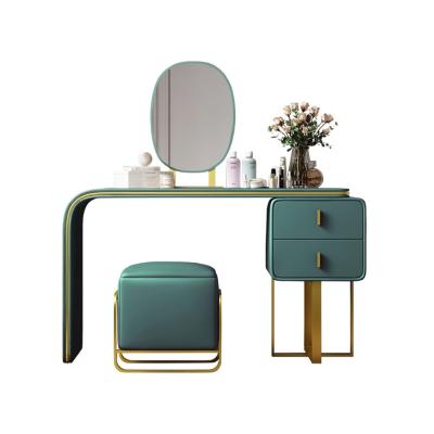 China Modern Fashion Light Luxury Bedroom GUEST ROOM Storage Cabinet Mirror Stool Dressing Table for sale