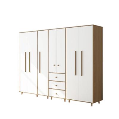 China Durable Modern Simple Nordic Lightweight Luxury Bedroom Furniture Wooden Board Wardrobe for sale