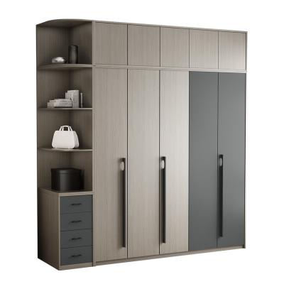 China Economy Durable Nordic Simple Modern Panel Set Bedroom Furniture 5 Door Wardrobe for sale