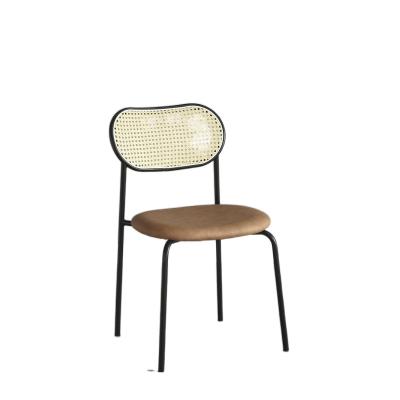 China Durable Leatherette Fabric Cushion Tavern Restaurant Rattan Bar Dining Chair for sale