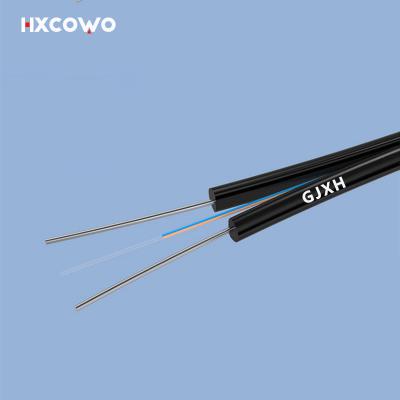 China Speed Internet Indoor Fiber Optic Cable GJXH Metallic Strength Member G657A1 2Core for sale