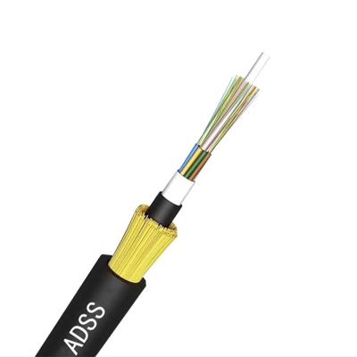 China ADSS 24 Core Fiber Optic Cable With High Tension Wire Double Jacket for sale