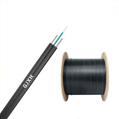 Китай Black Flat Drop Fiber Optic Cable HXCOWO GJXH G657A FTTH Flat Drop Fiber Cable продается