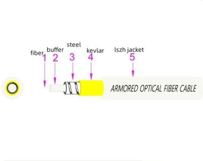 중국 White 1 Core Indoor Outdoor Armored Fiber 1km 3.0mm Stainless Steel G.657A2 판매용