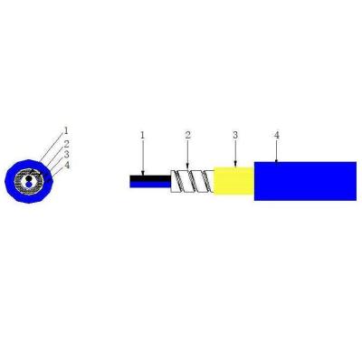 China Duplex LSZH Indoor Outdoor Armored Fiber 2 Core 3.0mm Steel Armored Fiber Optic Cable for sale