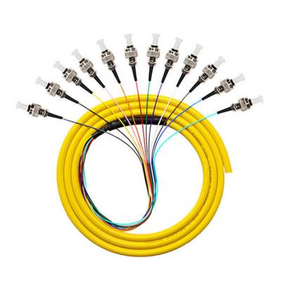 China Multimode 50/125 62.5/125 SM 12 Cores Coated Fiber Optic Pigtail for 4g Network Solution en venta