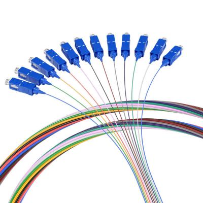 China Customized Lengths 1m/2m/3m... 1 HXCOWO 12Core-Color SC Single-Mode G657/G652D Fiber Optic Pigtails zu verkaufen