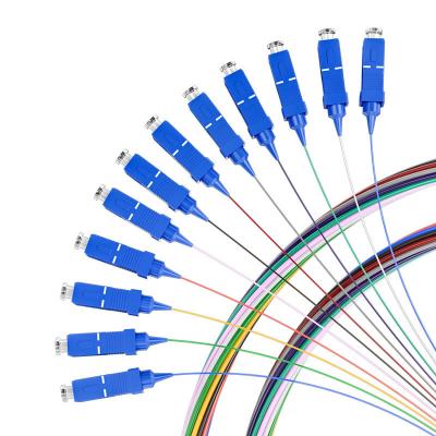 China G652D G657A Fiber Optic Pigtail 12 Color Loose Tube Tight Buffer SC UPC Pigtail en venta