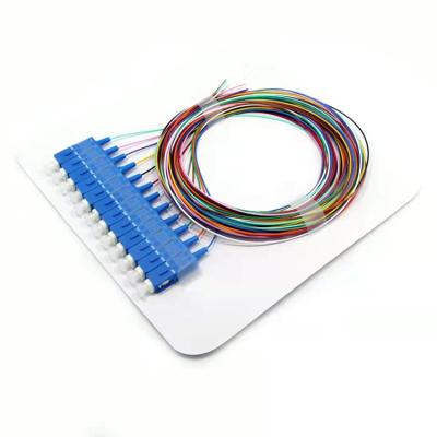 China SC/UPC SM LSZH 12 Fiber Optic Pigtail Waterproof Cable Single Mode Fiber Pigtails for sale