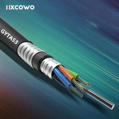 China HDPE Jacket Fibre Optic Cable Armoured RoHS Outdoor Rated Fiber Optic Cable for sale