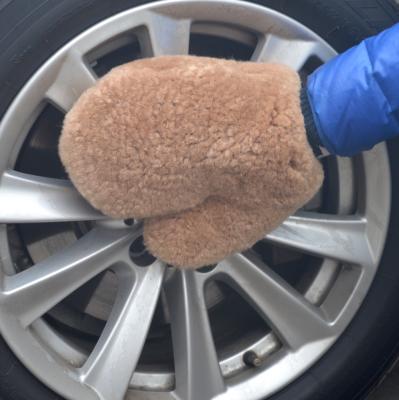 China Car Wash Convenient Glove Genuine Sheepskin Car Wash Mitt CA-106 for sale