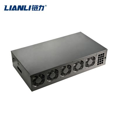 China With fan Lianli new product 12 gpu server case with 10*cooling fans 12 gpu server case frame computer server chassis for sale