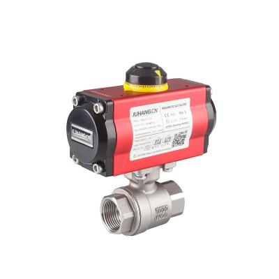 China Fluid Control Two Piece Pneumatic Screw Ball Valve for sale