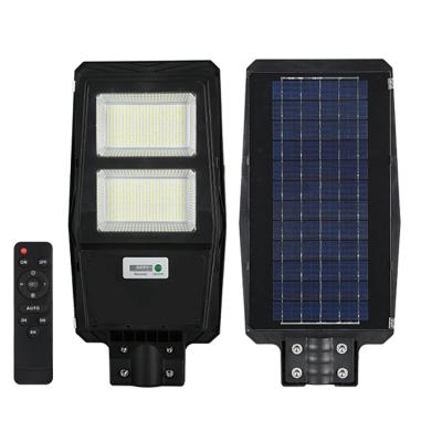 China Photosensitive sensing + human body sensing commercial led solar street light road solar street light with solar panel for sale