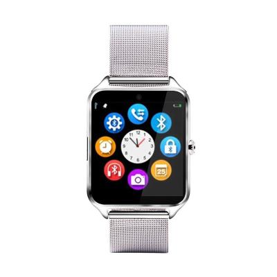 China Touch Screen Smart Watch Phone Z60 Stainless Steel Support SIM TF Card Fitness Tracker Anti-lost Smartwatch For Android for sale