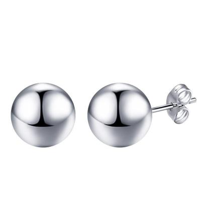 China Three-dimensional sense of fashionable women's earrings luxury stainless steel ball shape stud earring for sale