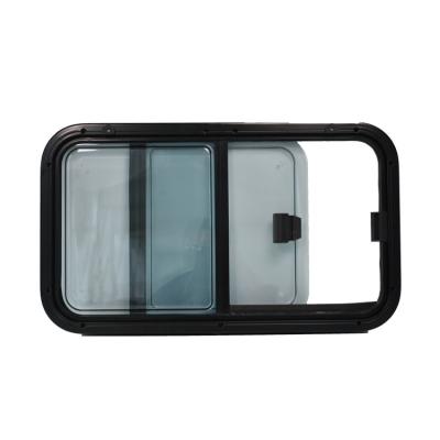 China RV Caravan Motorhome Trailer Motorhome Window/Manufacturing Slide Windows Jishun rv 400*700 Sliding Building With Sunshade Curtain for sale